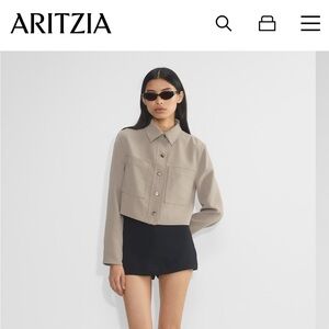 Aritzia Charcoal Little Cropped Jacket